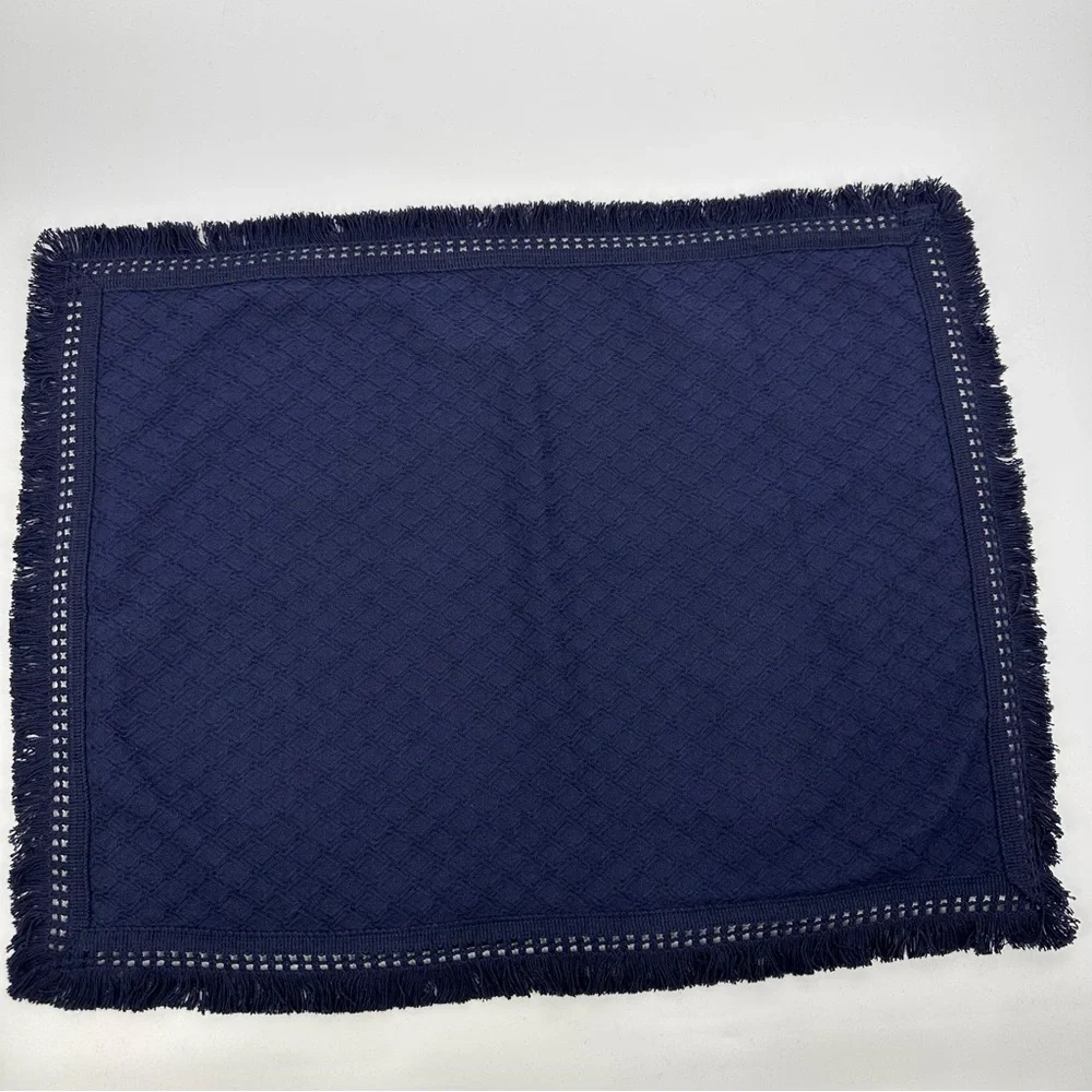 Lamont Home Woven Jacquard Collection Cotton Blend Blue Standard Sham Set of 2